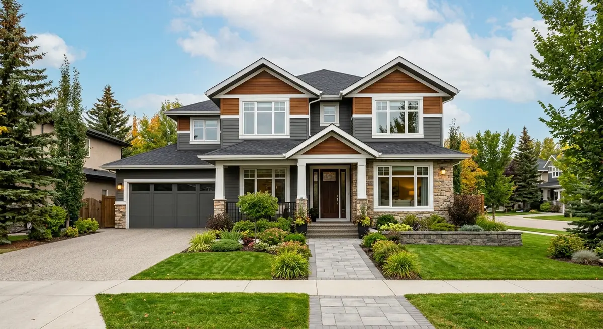 A modern Calgary suburban home exterior representing an inherited family property