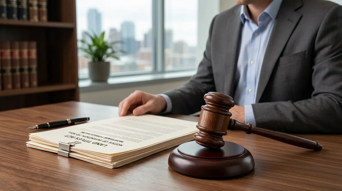 Legal documents and a gavel representing the power of sale process in Alberta
