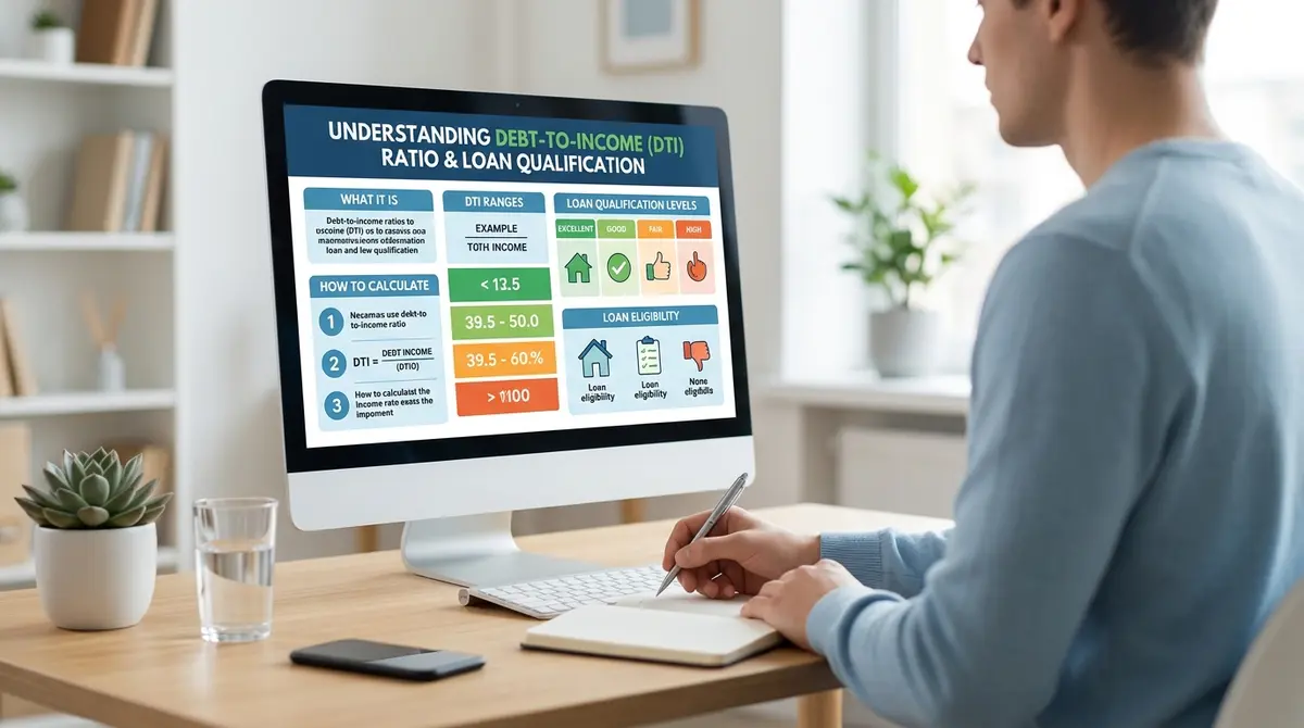 A chart displaying debt-to-income ratios and loan qualification metrics
