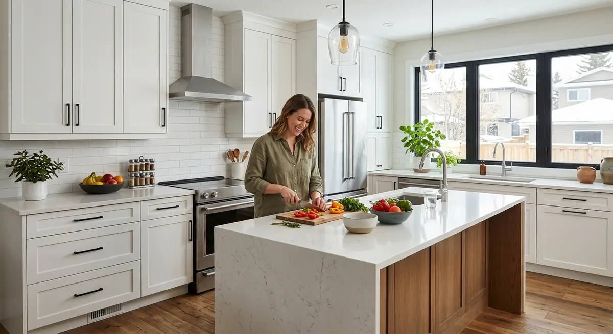 Modern renovated kitchen in a Calgary home funded by a home equity loan