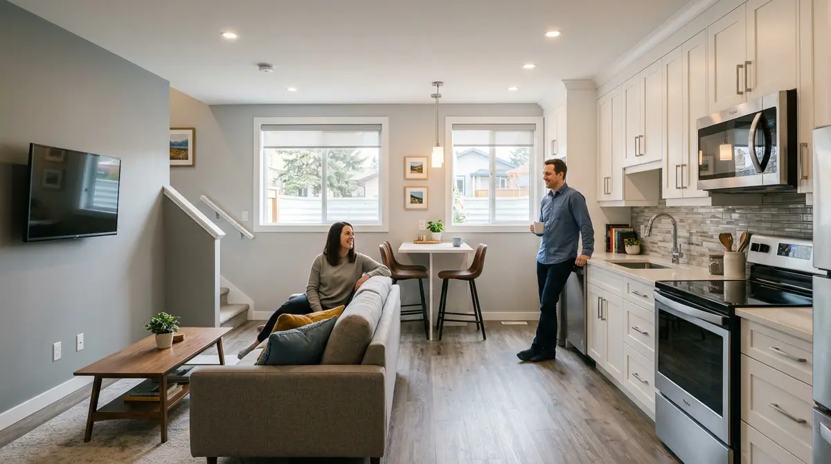 A newly renovated legal basement suite in a Calgary home funded by equity financing
