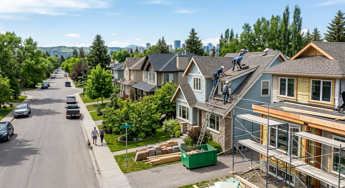 Calgary residential neighborhood showing home renovations funded by equity