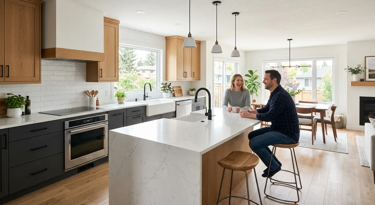 Modernized kitchen interior in a Calgary home funded through a secondary equity loan