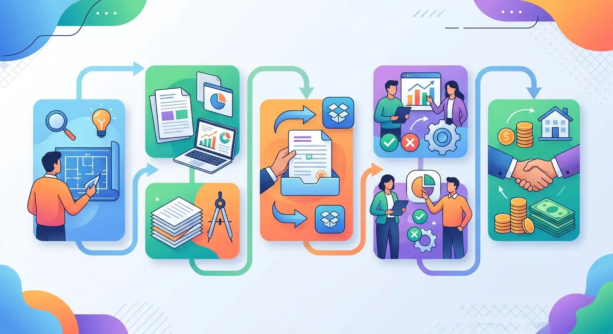 A chart showing the step-by-step process of applying for combination financing in Alberta