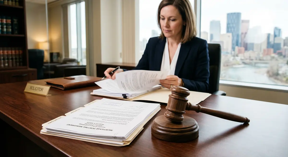 Legal documents and a gavel representing the legal framework of mortgage porting in Alberta