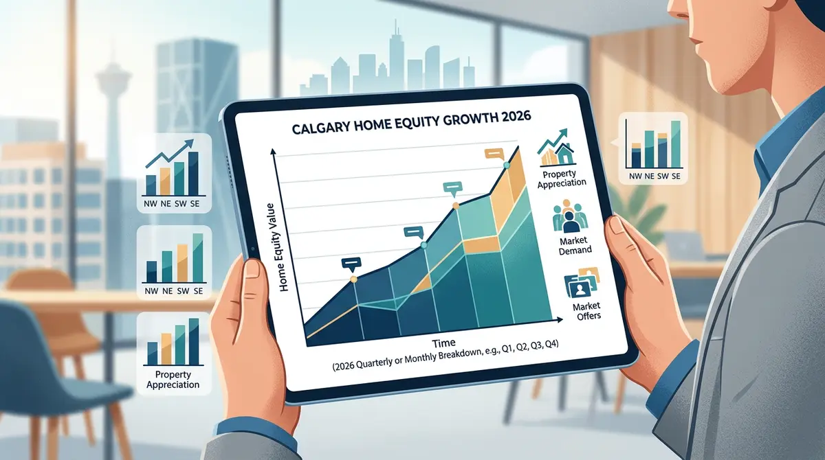 Calgary real estate market statistics chart showing home equity growth in 2026