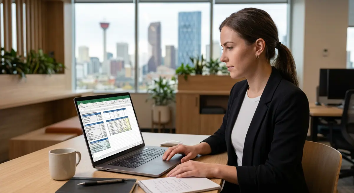 A detailed spreadsheet showing Cash-on-Cash and IRR calculations for a Calgary real estate investment