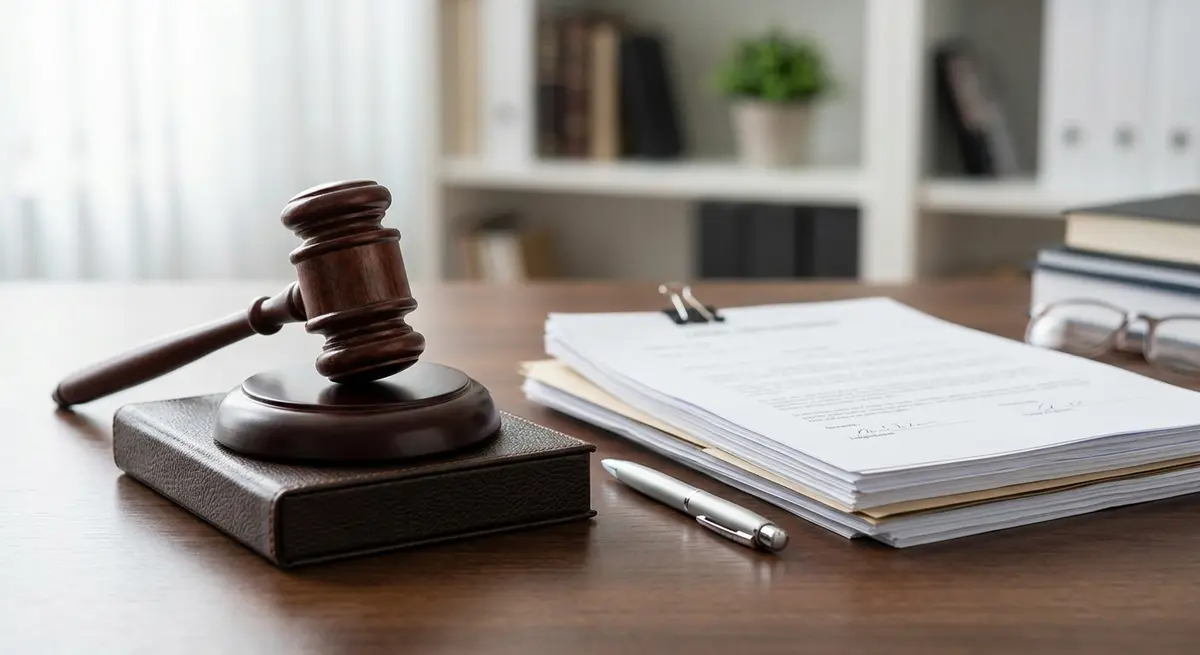 Legal documents and a gavel representing Alberta family law and foreclosure proceedings