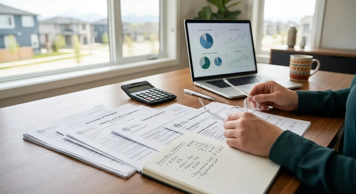 Breakdown of costs and fees associated with discharging a secondary loan in Alberta