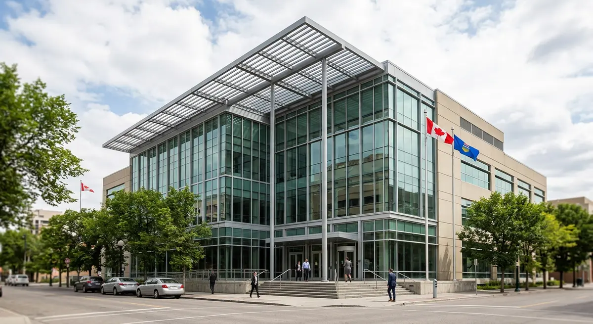 A Calgary courthouse representing the judicial foreclosure process in Alberta