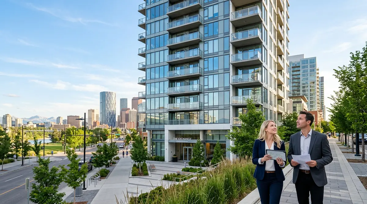 A modern Calgary condominium building representing real estate investment opportunities