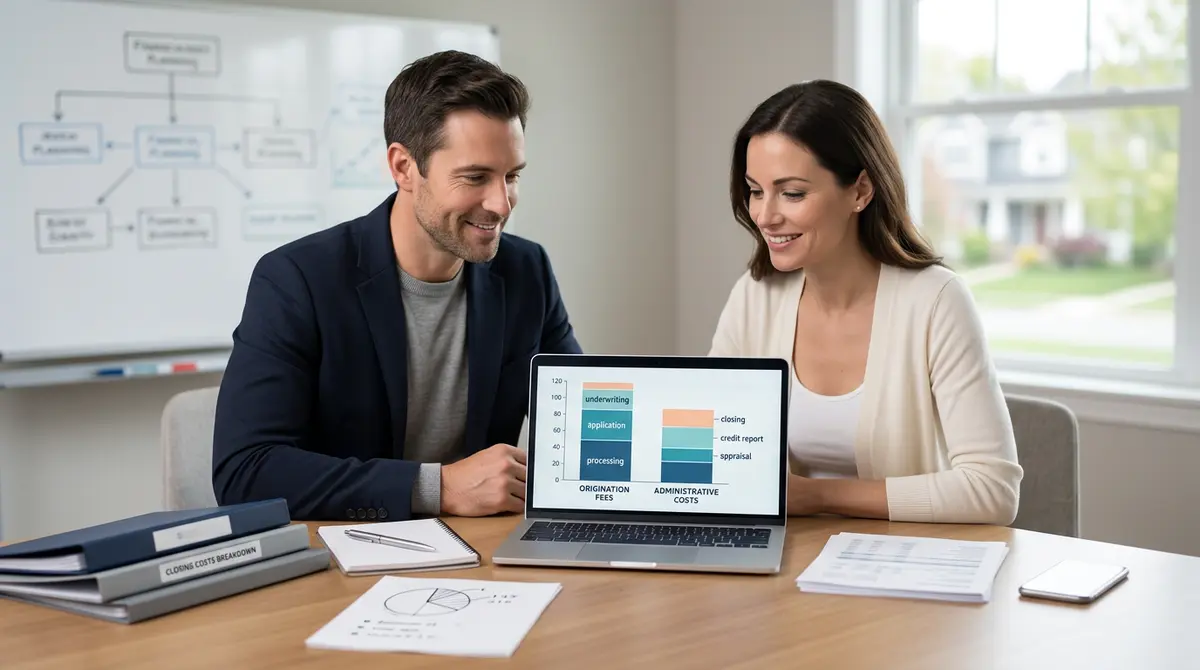 A detailed breakdown of alternative mortgage broker fees showing origination and administrative costs