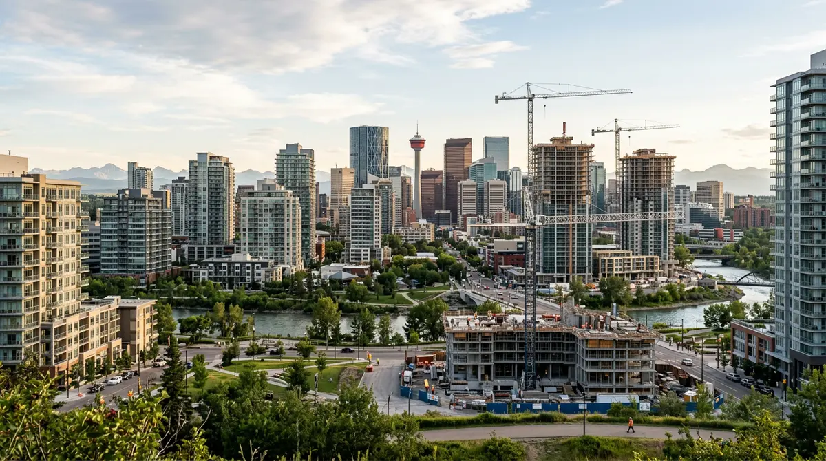 Calgary skyline highlighting multi-family apartment buildings and real estate growth in 2026
