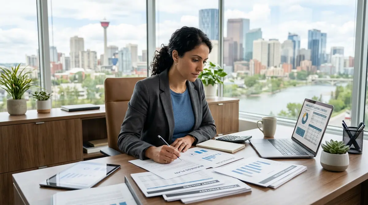 Calgary entrepreneur reviewing business plans funded by home equity