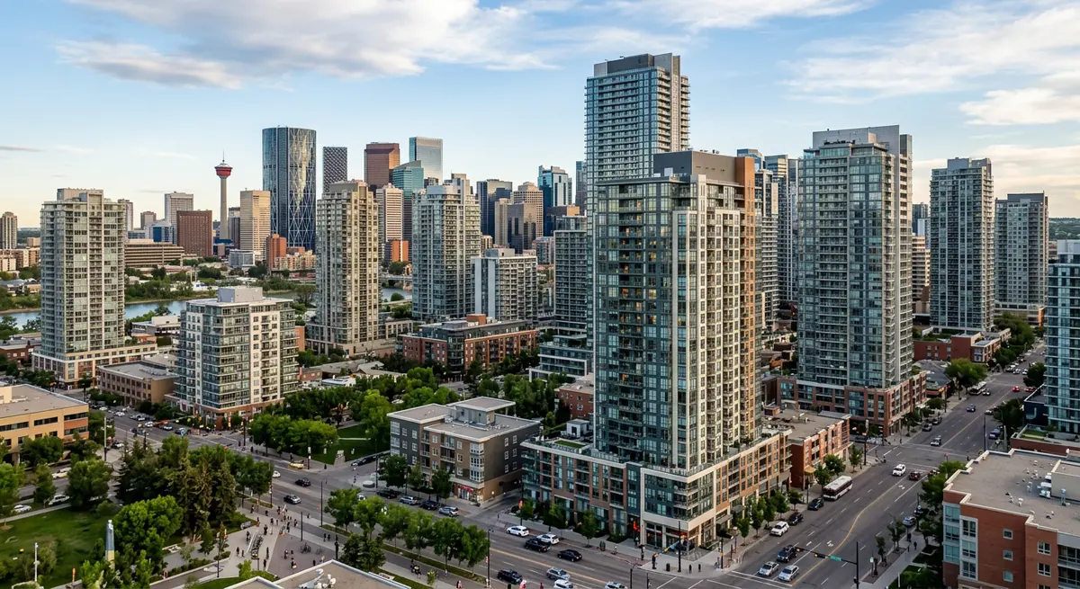 Calgary Beltline skyline showing high-density condominium developments in 2026