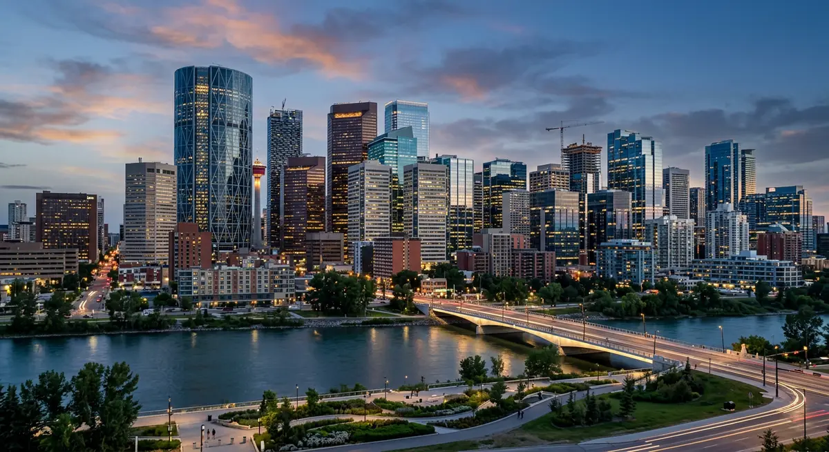 Calgary downtown skyline showing new commercial real estate developments and office towers in 2026