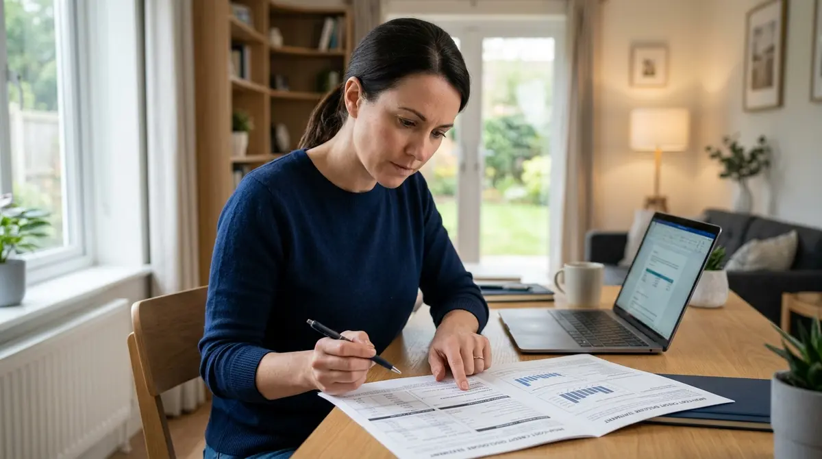 A homeowner carefully reviewing a high-cost credit disclosure statement during the mandatory two-day cooling-off period