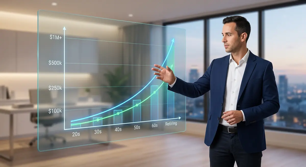Graph showing the exponential compound growth of an RRSP portfolio funded by a second mortgage gross-up strategy