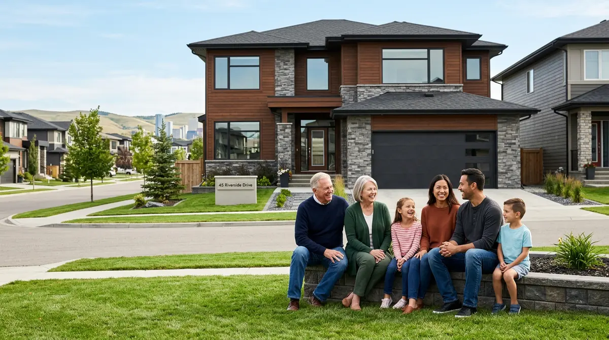 A modern Calgary suburban home representing shared family property and real estate equity