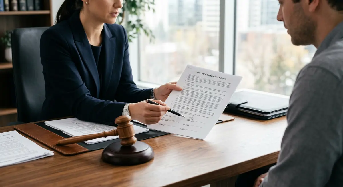 Legal documents and a gavel representing the Independent Legal Advice required for Alberta mortgages