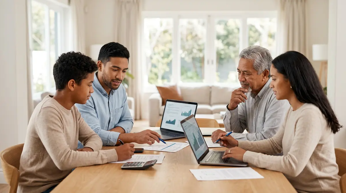 Family members discussing financial alternatives to co-signing a mortgage loan