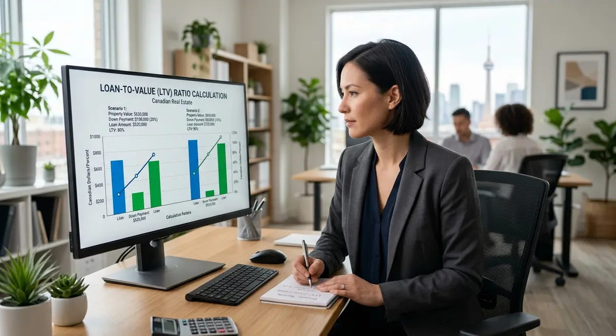 Graph showing Loan-to-Value LTV ratio calculations for Canadian real estate