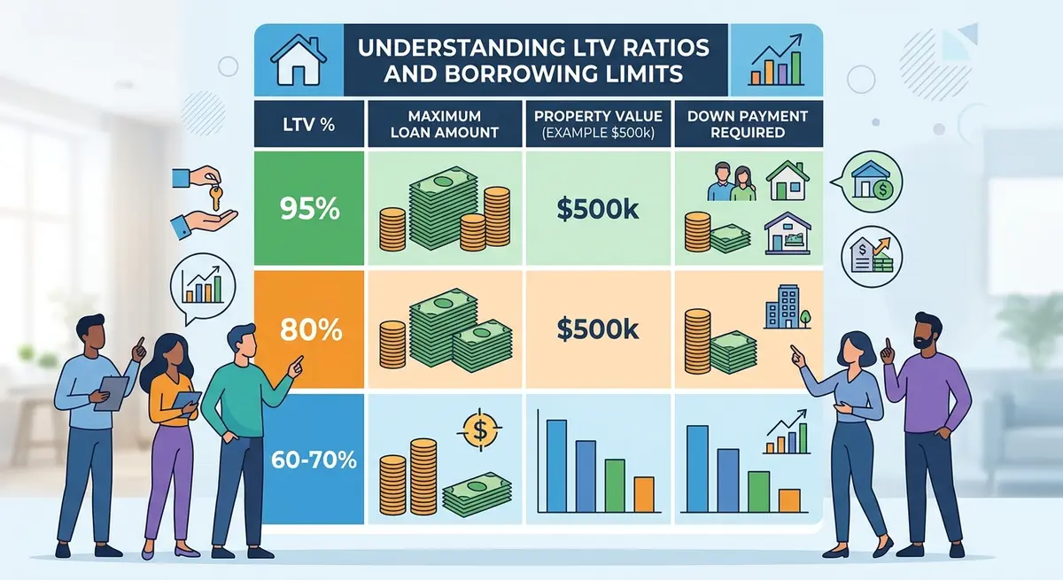 A detailed chart showing the breakdown of Loan-to-Value LTV ratios and accessible borrowing limits