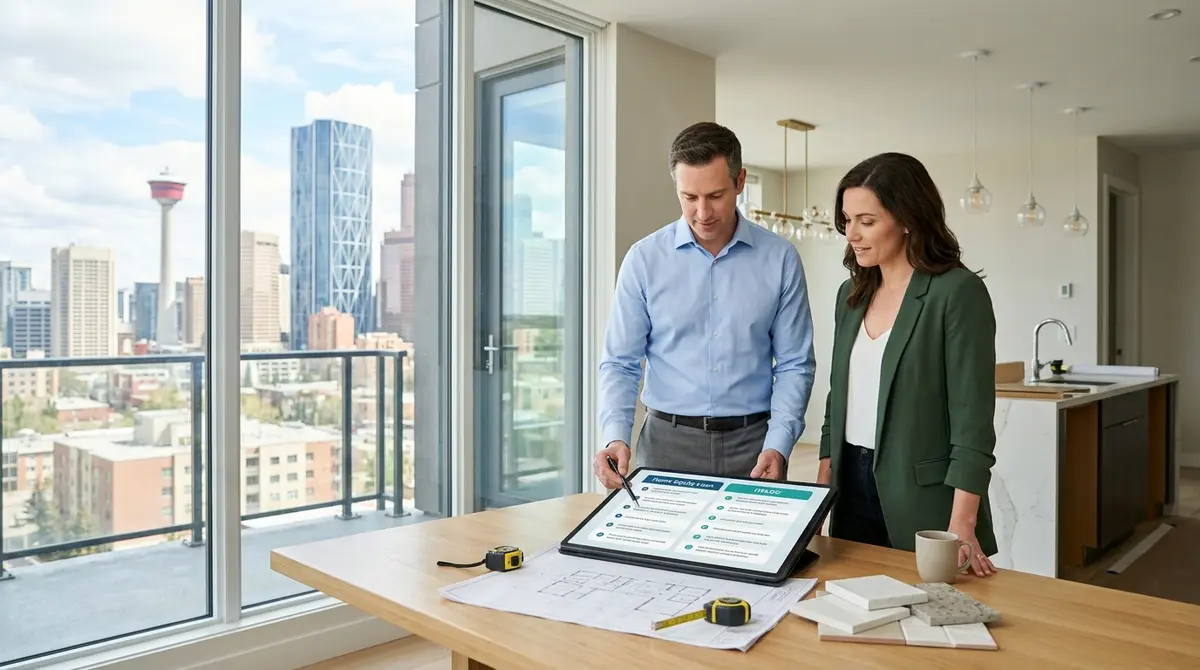 Comparison chart showing the differences between Home Equity Loans and HELOCs for Calgary renovations
