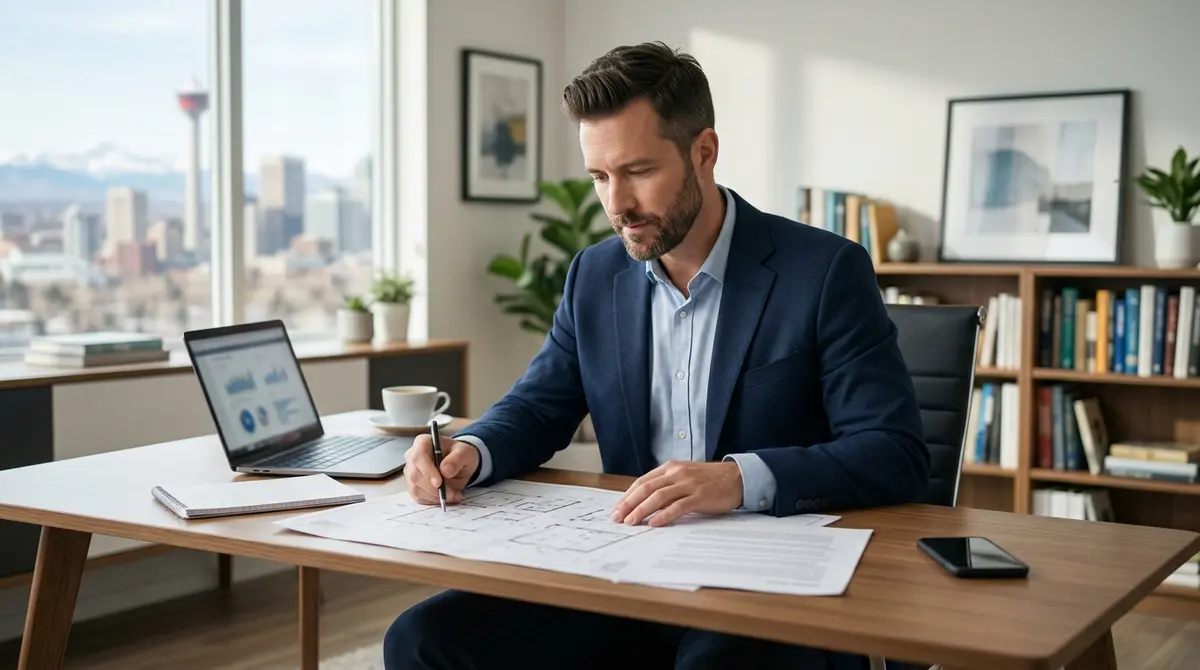 Calgary entrepreneur reviewing business expansion plans funded by home equity