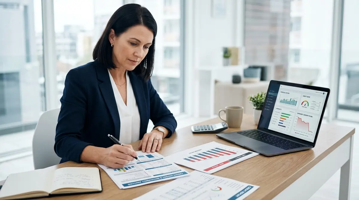 Financial charts and credit report documents highlighting the impact of deficiency judgments