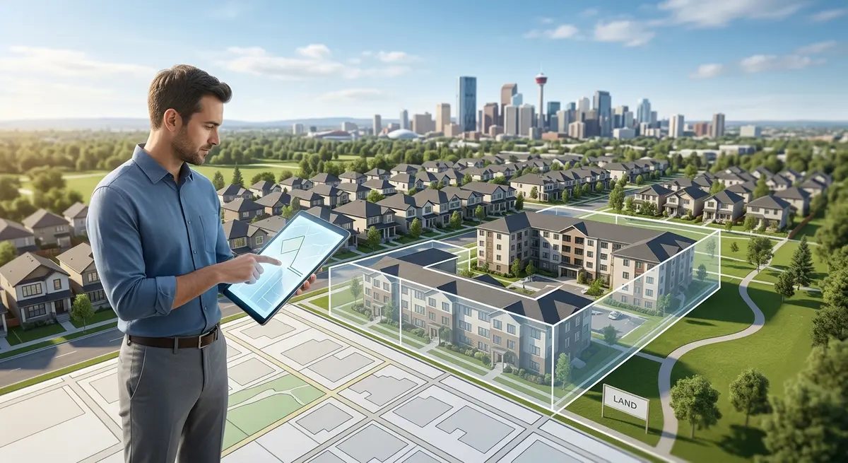 Calgary leasehold property overview showing land boundaries and structural ownership