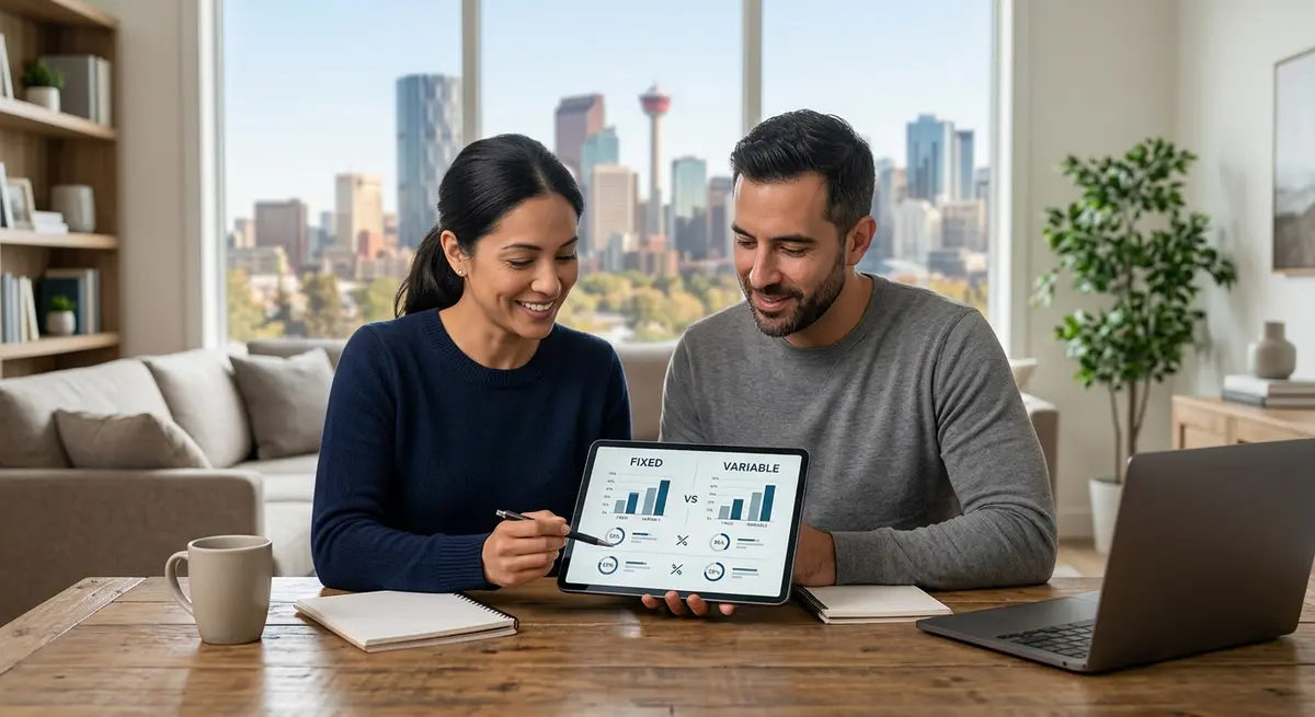 Comparison chart of fixed versus variable rate second mortgages for Calgary homeowners