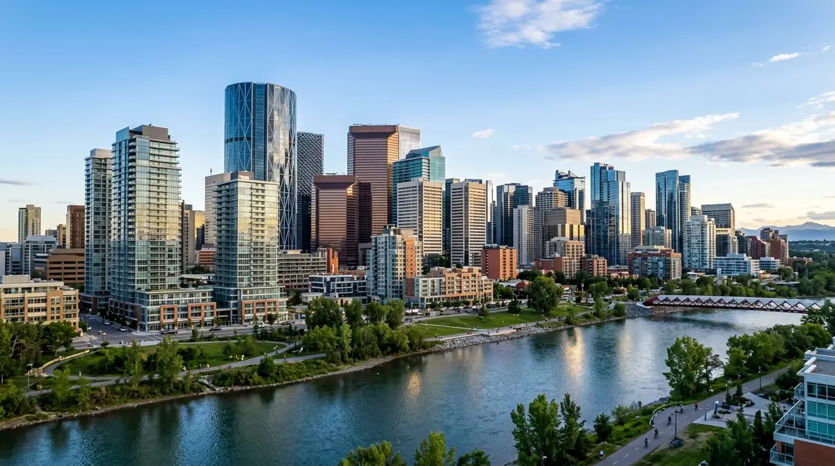 Calgary skyline with modern condominium buildings highlighting urban real estate